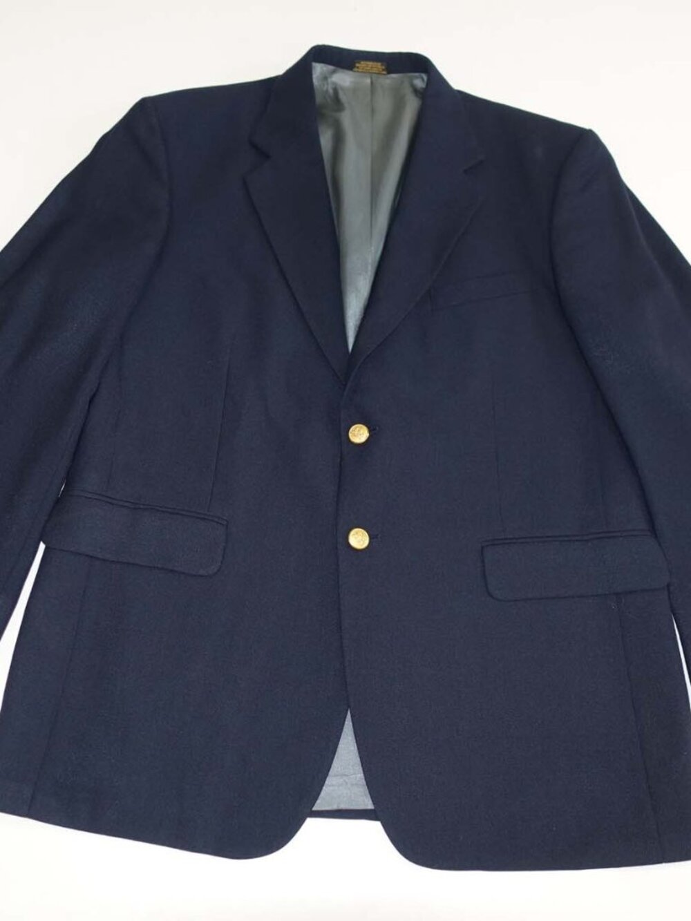 Stafford Men's Blazer Size 41 Regular Navy Blue Wool Blend 2 Button Coat Jacket